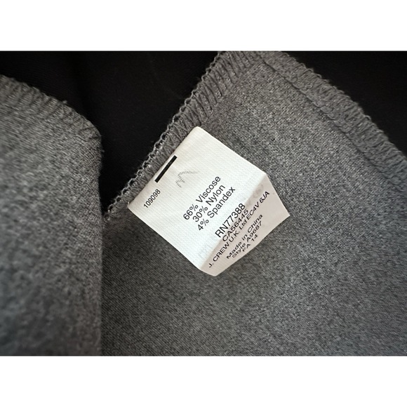 J Crew Ponte Knit Black Gray Short Sleeve Career Dress Women's Sz 2 (B50) - Picture 4 of 5